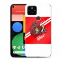 Дизайнерский пластиковый чехол для Google Pixel 5 Red White Fans