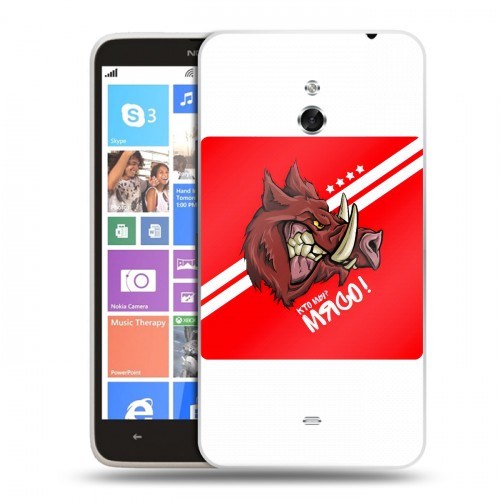 Дизайнерский пластиковый чехол для Nokia Lumia 1320 Red White Fans