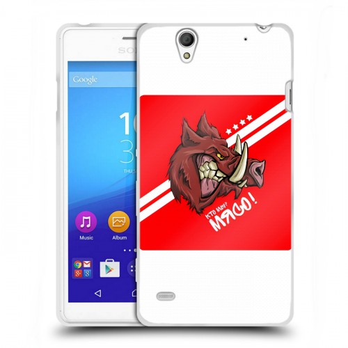 Дизайнерский пластиковый чехол для Sony Xperia C4 Red White Fans