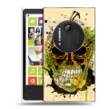 Дизайнерский пластиковый чехол для Nokia Lumia 1020 Акварельные черепа