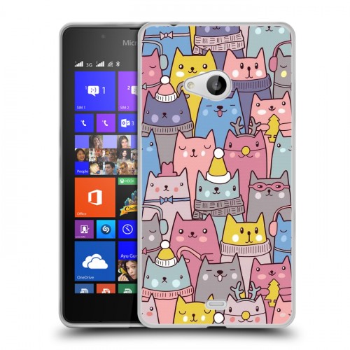 Дизайнерский пластиковый чехол для Microsoft Lumia 540 Коты