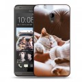 Дизайнерский пластиковый чехол для HTC Desire 700 Коты