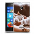 Дизайнерский пластиковый чехол для Microsoft Lumia 435 Коты