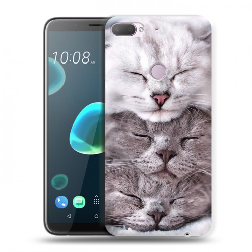Дизайнерский силиконовый чехол для HTC Desire 12 Plus Коты