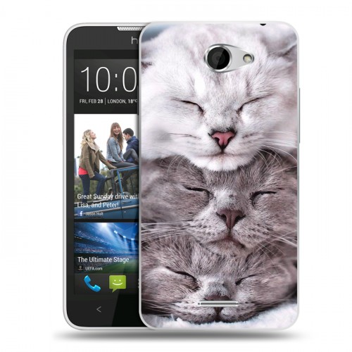 Дизайнерский пластиковый чехол для HTC Desire 516 Коты