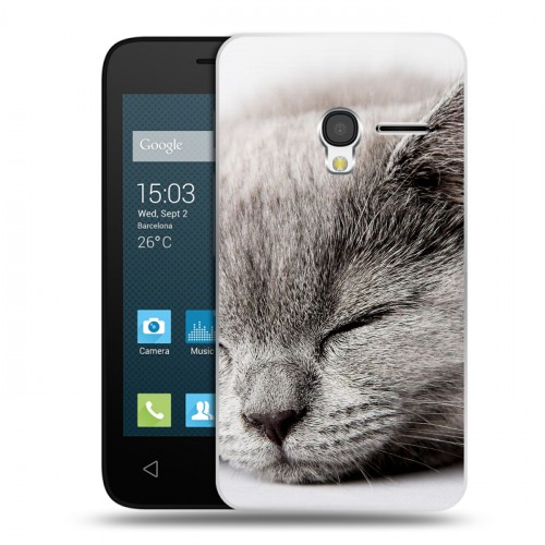 Дизайнерский пластиковый чехол для Alcatel One Touch Pixi 3 (4.0) Коты