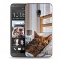 Дизайнерский пластиковый чехол для HTC Desire 700 Коты