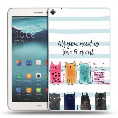 Дизайнерский силиконовый чехол для Huawei MediaPad T1 8.0 Коты