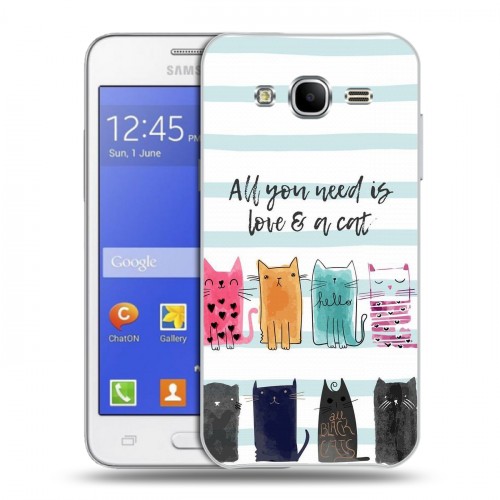 Дизайнерский силиконовый чехол для Samsung Galaxy J7 Коты