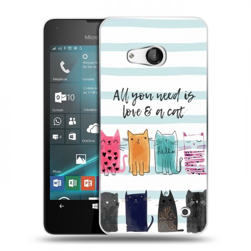 Дизайнерский пластиковый чехол для Microsoft Lumia 550 Коты