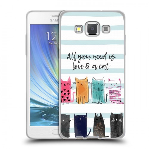 Дизайнерский пластиковый чехол для Samsung Galaxy A5 Коты
