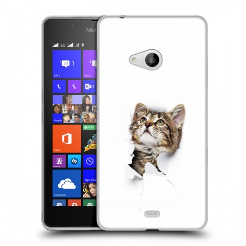 Дизайнерский пластиковый чехол для Microsoft Lumia 540 Коты