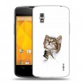 Дизайнерский пластиковый чехол для LG Google Nexus 4 Коты