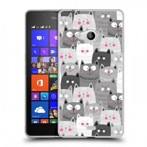 Дизайнерский пластиковый чехол для Microsoft Lumia 540 Коты