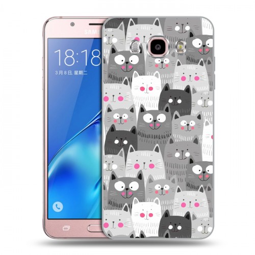 Дизайнерский силиконовый с усиленными углами чехол для Samsung Galaxy J5 (2016) Коты