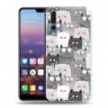 Дизайнерский силиконовый с усиленными углами чехол для Huawei P20 Pro Коты