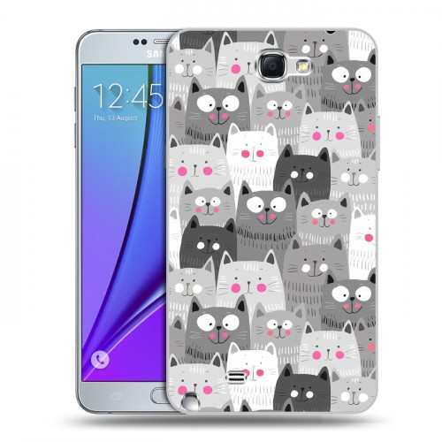 Дизайнерский пластиковый чехол для Samsung Galaxy Note 2 Коты