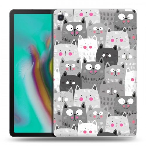 Дизайнерский силиконовый чехол для Samsung Galaxy Tab S5e Коты