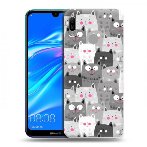 Дизайнерский пластиковый чехол для Huawei Y6 (2019) Коты