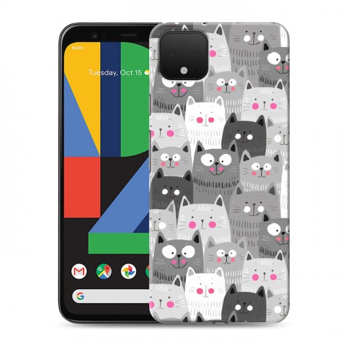 Дизайнерский пластиковый чехол для Google Pixel 4 Коты