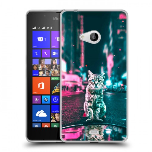 Дизайнерский пластиковый чехол для Microsoft Lumia 540 Коты