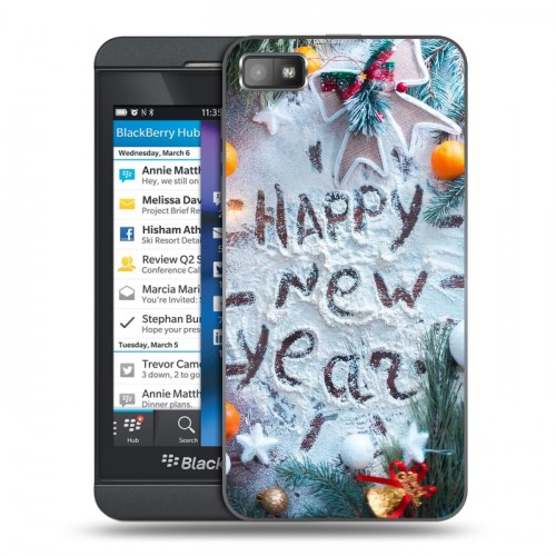 Дизайнерский пластиковый чехол для BlackBerry Z10 Happy 2020