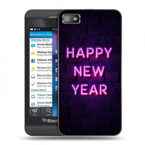 Дизайнерский пластиковый чехол для BlackBerry Z10 Happy 2020