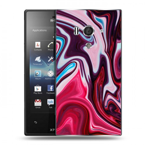 Дизайнерский пластиковый чехол для Sony Xperia acro S Размытые краски