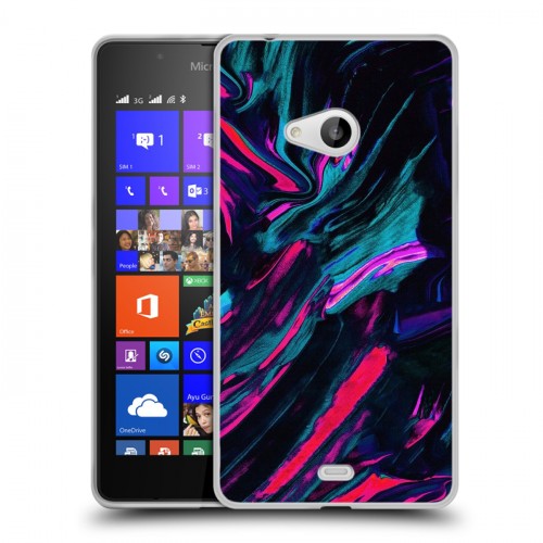 Дизайнерский пластиковый чехол для Microsoft Lumia 540 Размытые краски