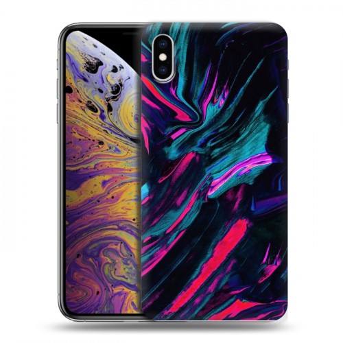 Дизайнерский силиконовый чехол для Iphone Xs Max Размытые краски