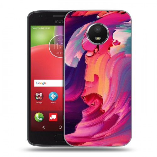 Дизайнерский силиконовый чехол для Motorola Moto E4 Plus Размытые краски