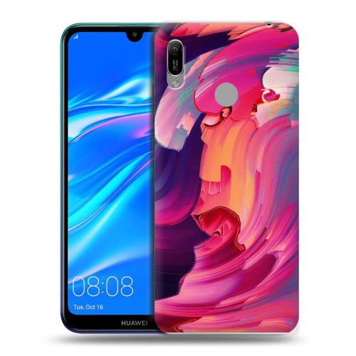 Дизайнерский пластиковый чехол для Huawei Y6 (2019) Размытые краски