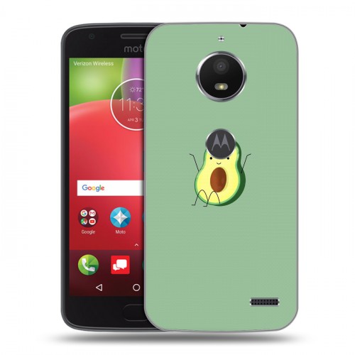 Дизайнерский пластиковый чехол для Motorola Moto E4 Веселое авокадо