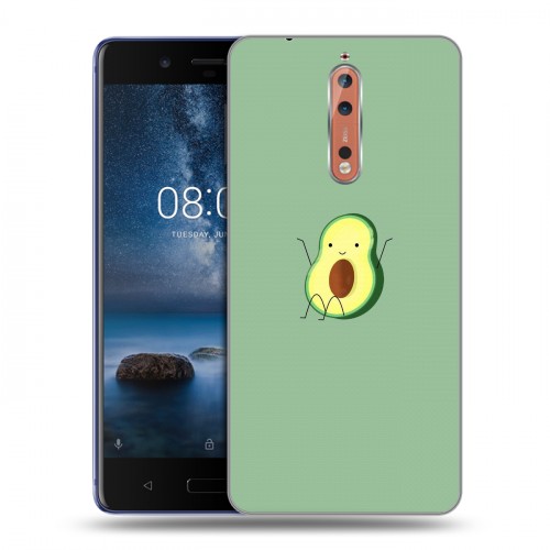 Дизайнерский пластиковый чехол для Nokia 8 Веселое авокадо