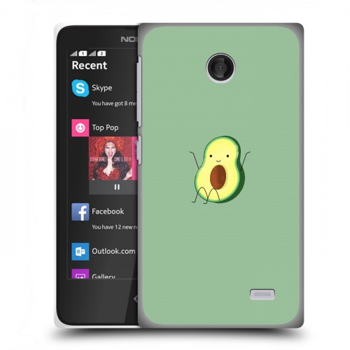 Дизайнерский пластиковый чехол для Nokia X Веселое авокадо