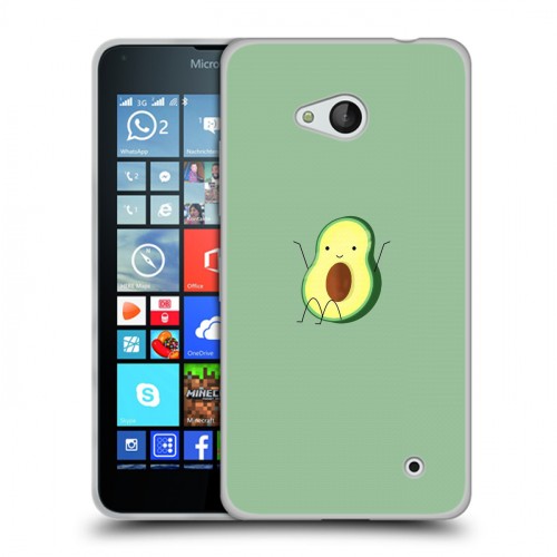 Дизайнерский силиконовый чехол для Microsoft Lumia 640 Веселое авокадо