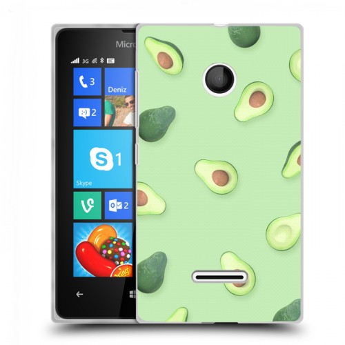 Дизайнерский пластиковый чехол для Microsoft Lumia 435 Веселое авокадо