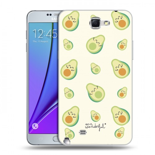 Дизайнерский пластиковый чехол для Samsung Galaxy Note 2 Веселое авокадо