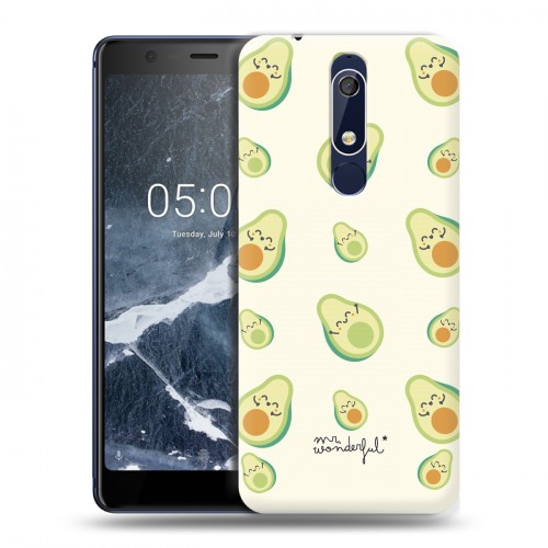 Дизайнерский пластиковый чехол для Nokia 5.1 Веселое авокадо