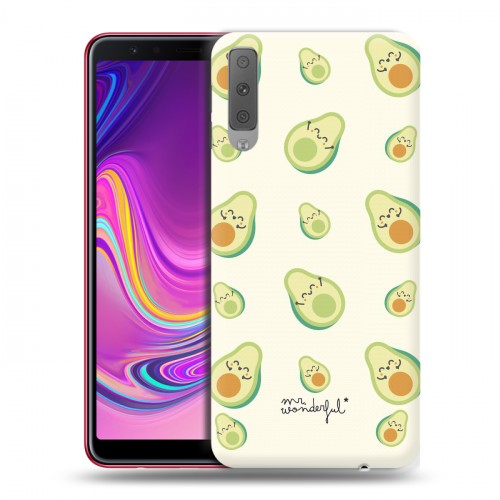 Дизайнерский силиконовый с усиленными углами чехол для Samsung Galaxy A7 (2018) Веселое авокадо