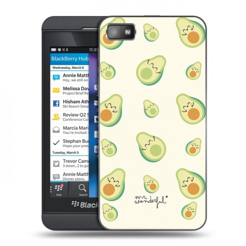 Дизайнерский пластиковый чехол для BlackBerry Z10 Веселое авокадо