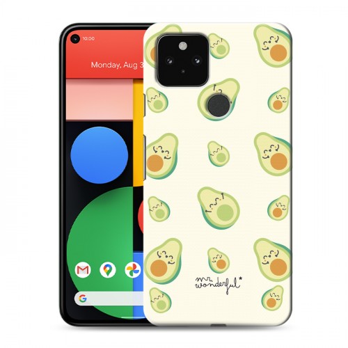 Дизайнерский пластиковый чехол для Google Pixel 5 Веселое авокадо