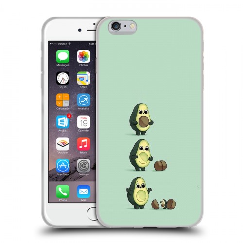 Дизайнерский силиконовый чехол для Iphone 6 Plus/6s Plus Авокадо мама