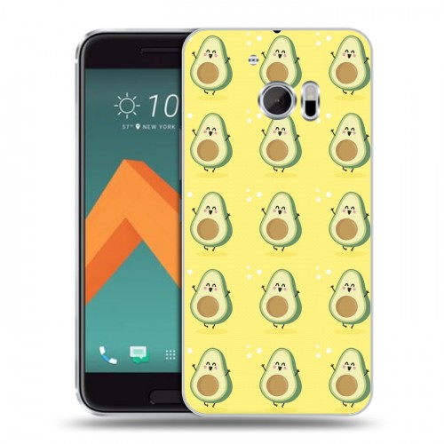 Дизайнерский пластиковый чехол для HTC 10 Веселое авокадо