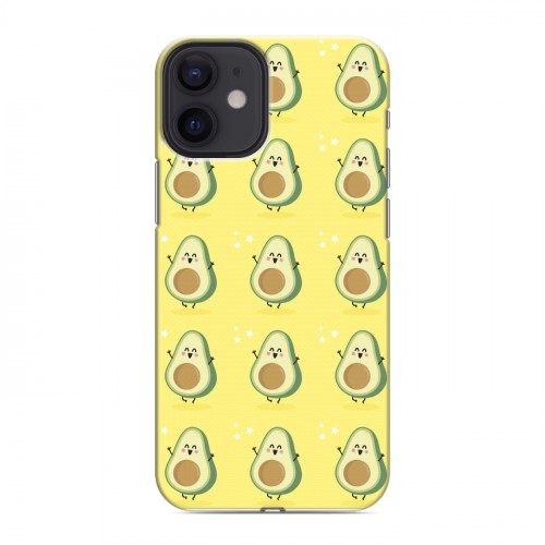 Дизайнерский силиконовый с усиленными углами чехол для Iphone 12 Mini Веселое авокадо