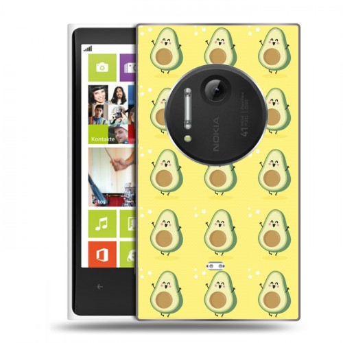 Дизайнерский пластиковый чехол для Nokia Lumia 1020 Веселое авокадо