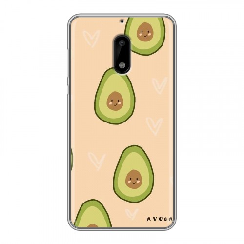 Дизайнерский пластиковый чехол для Nokia 6 Веселое авокадо