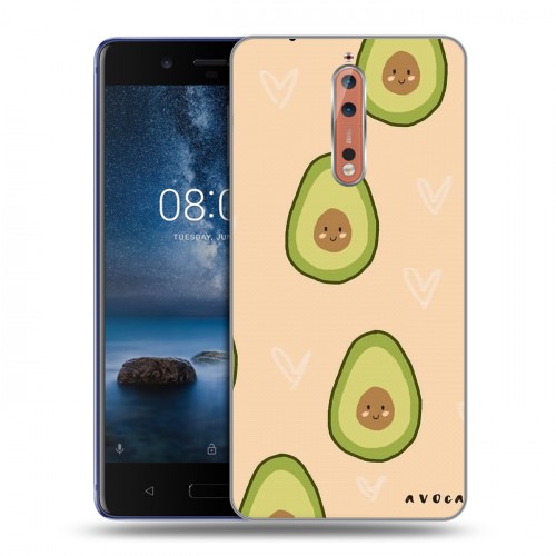 Дизайнерский пластиковый чехол для Nokia 8 Веселое авокадо