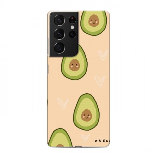 Дизайнерский пластиковый чехол для Samsung Galaxy S21 Ultra Веселое авокадо