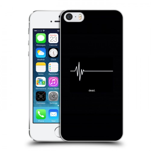 Дизайнерский пластиковый чехол для Iphone 5s Черно и кратко